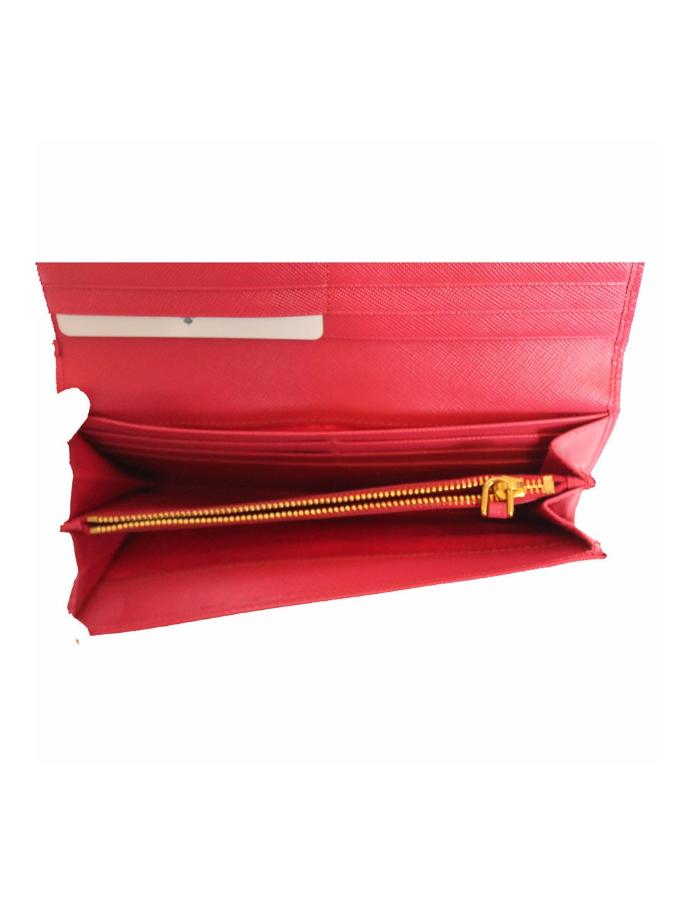 Portefeuille PRADA en cuir grainé rose