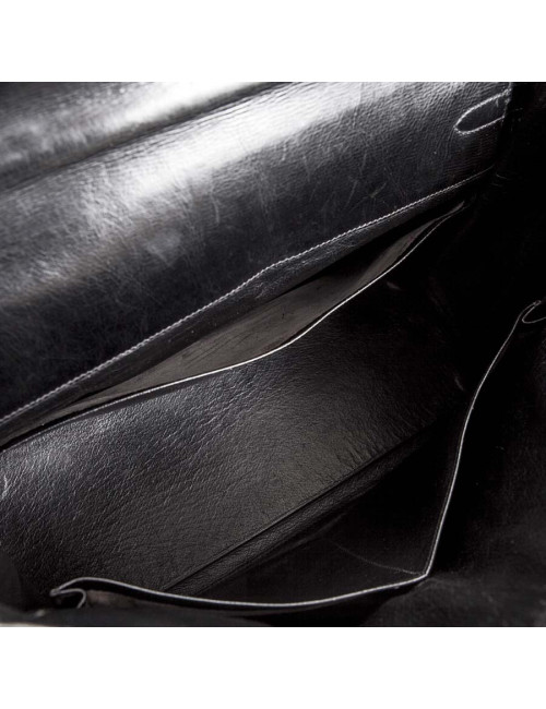 Kelly 35 en cuir box noir Vintage