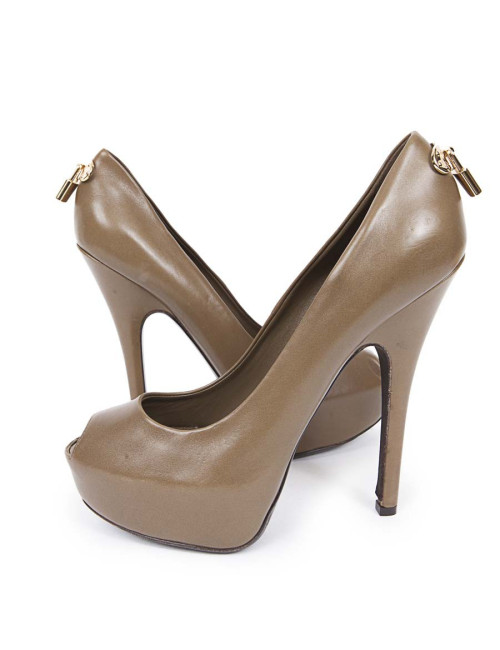 Escarpins LOUIS VUITTON T39 cuir kaki