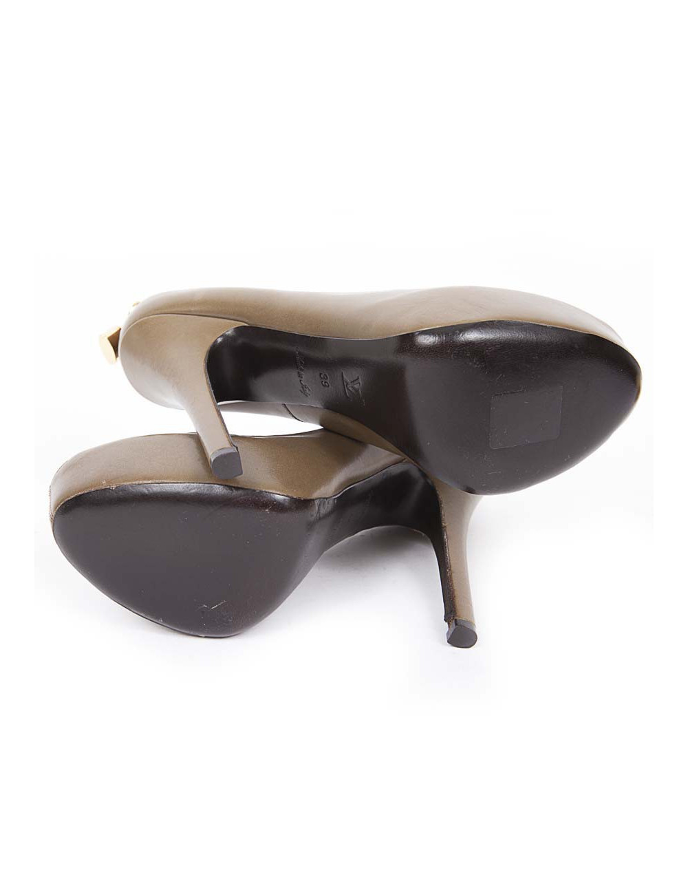 Escarpins LOUIS VUITTON T39 cuir kaki
