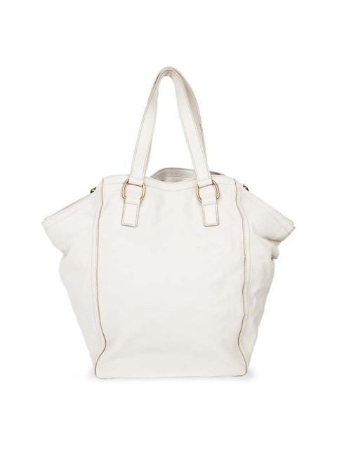 YVES SAINT LAURENT 'Downtown' bag in beige grained leather 
