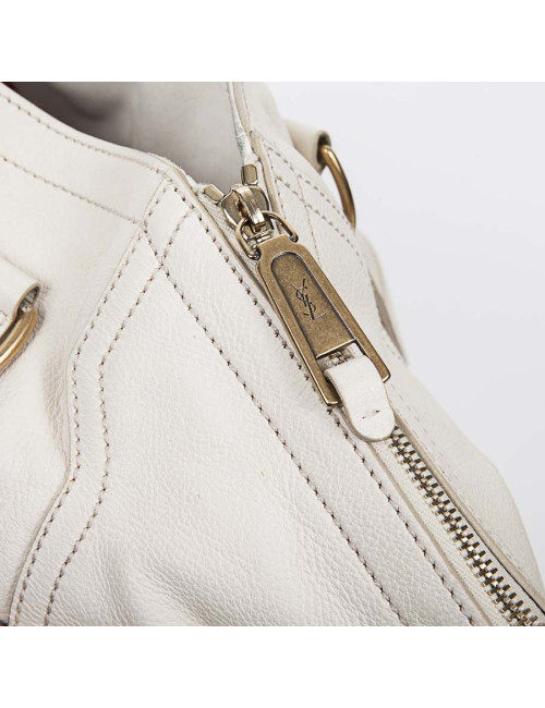 YVES SAINT LAURENT 'Downtown' bag in beige grained leather 