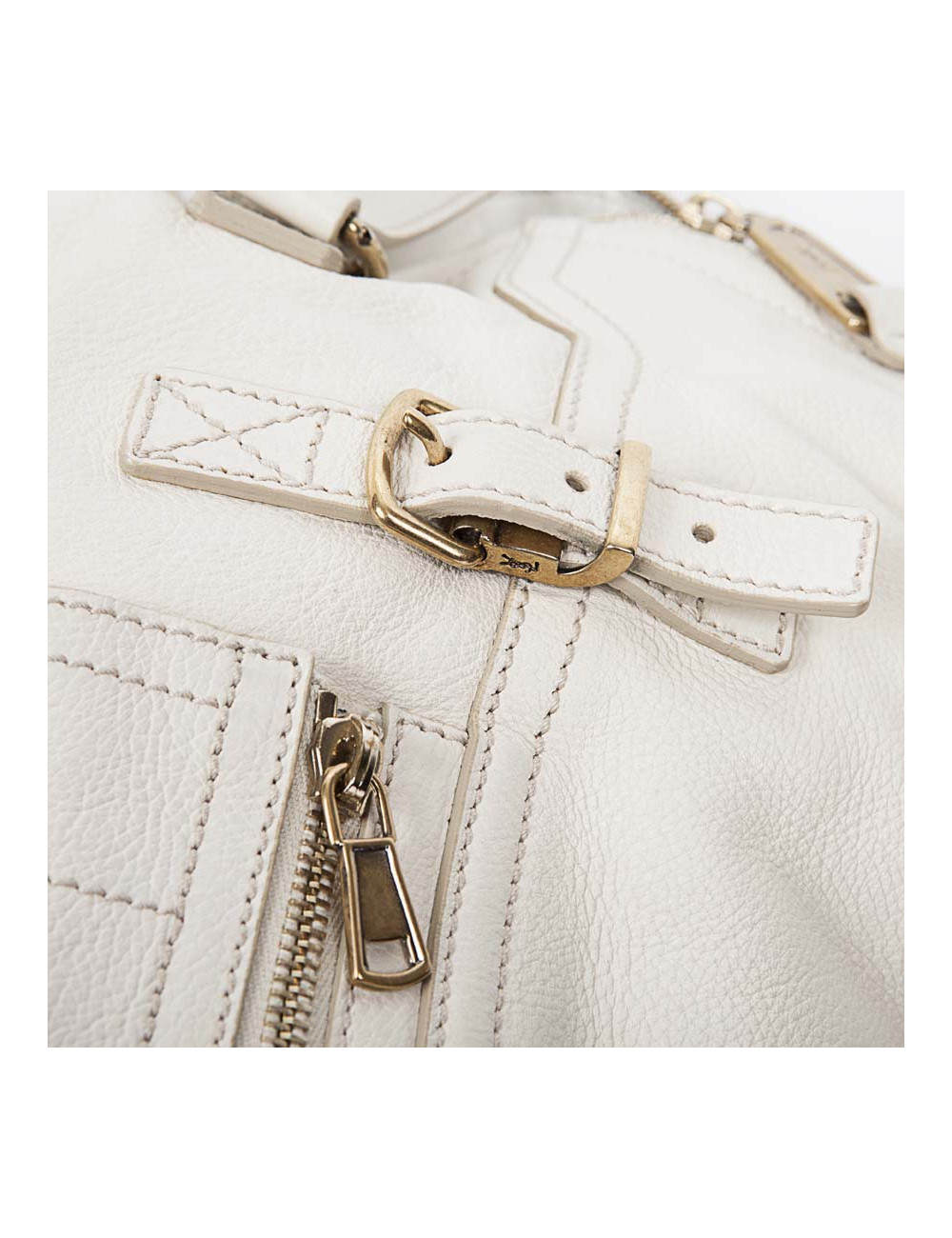 Sac 'Downtown' SAINT LAURENT cuir grainé beige