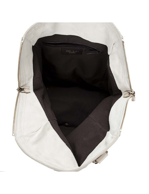 YVES SAINT LAURENT 'Downtown' bag in beige grained leather 