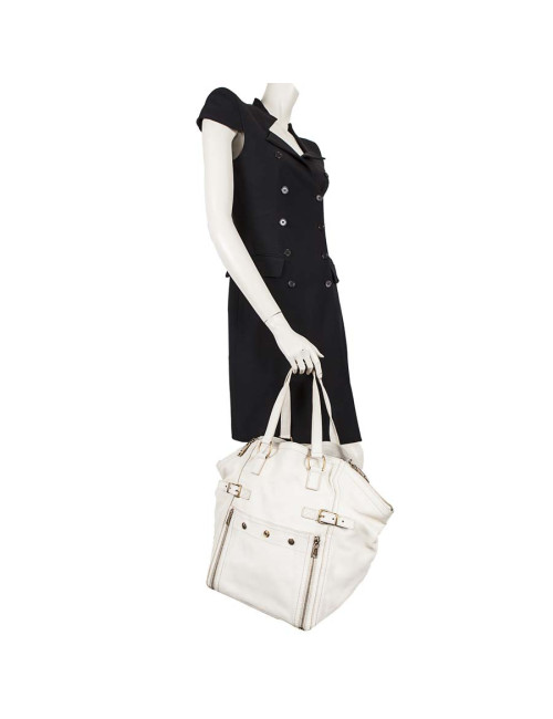 Sac 'Downtown' SAINT LAURENT cuir grainé beige