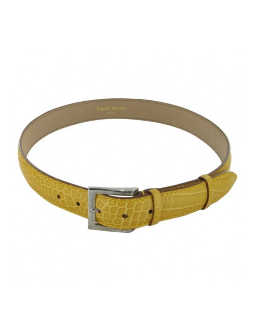 Ceinture cuir jaune FRANCK NAMANI