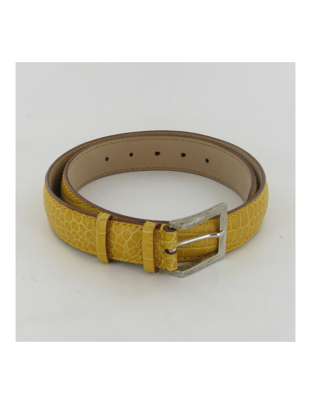 Ceinture cuir jaune FRANCK NAMANI