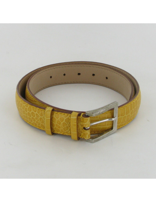 Ceinture cuir jaune FRANCK NAMANI