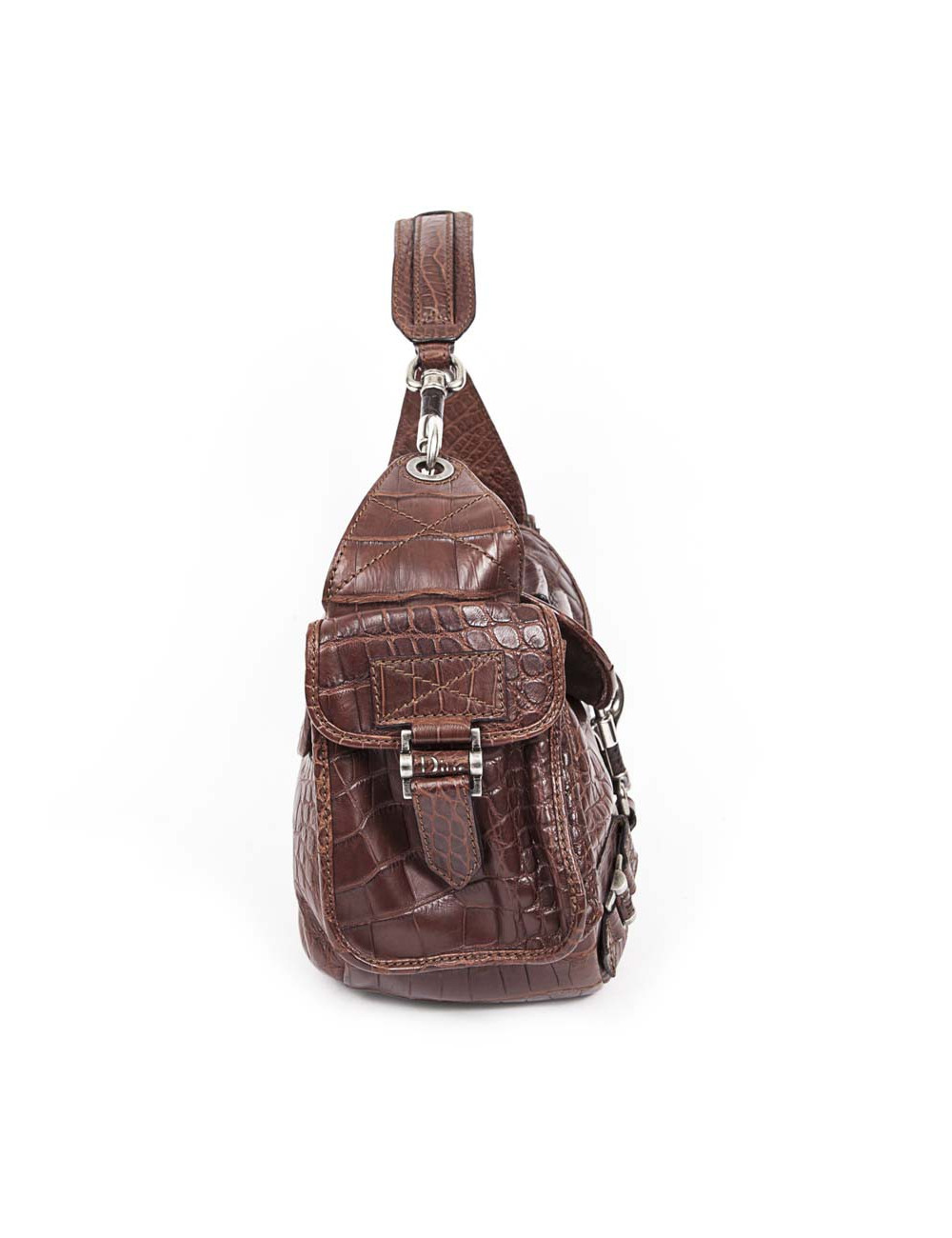 DIOR wallet in matte tobacco crocodile bag