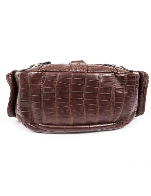 Sac besace DIOR en crocodile mat tabac