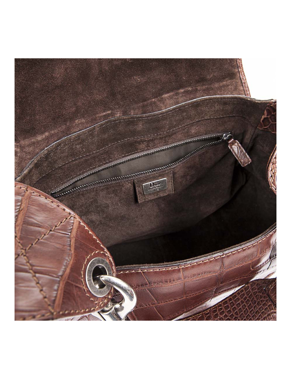 DIOR wallet in matte tobacco crocodile bag