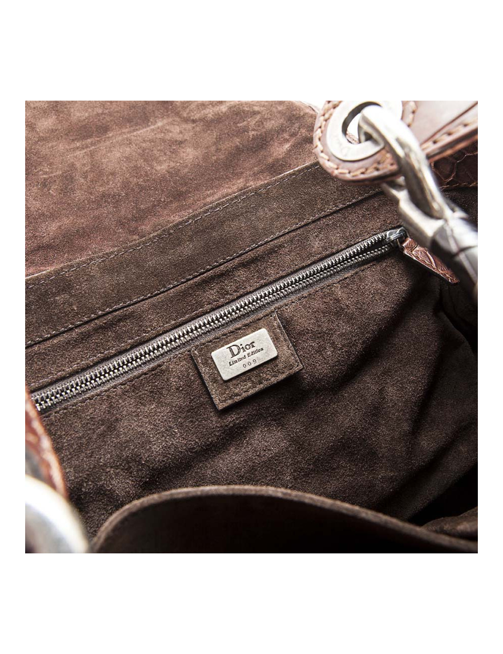 Sac besace DIOR en crocodile mat tabac