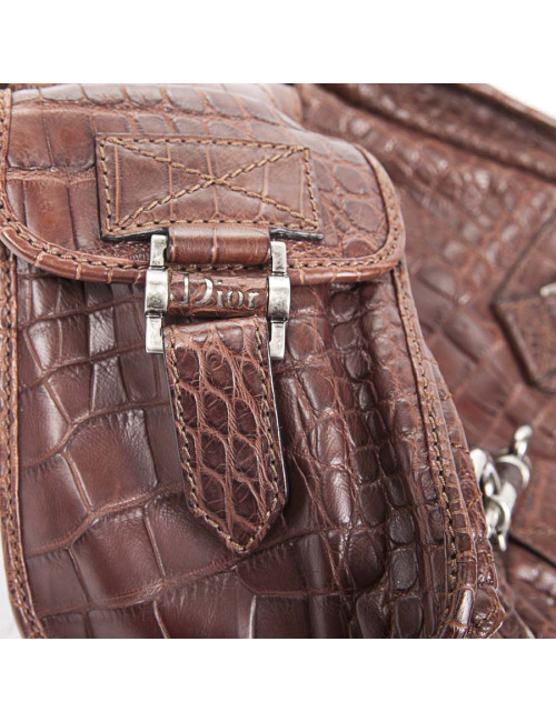 DIOR wallet in matte tobacco crocodile bag