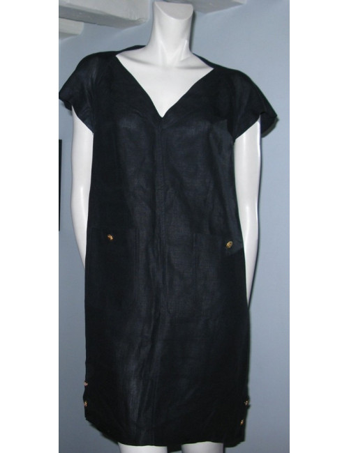 Robe lin noir CHANEL
