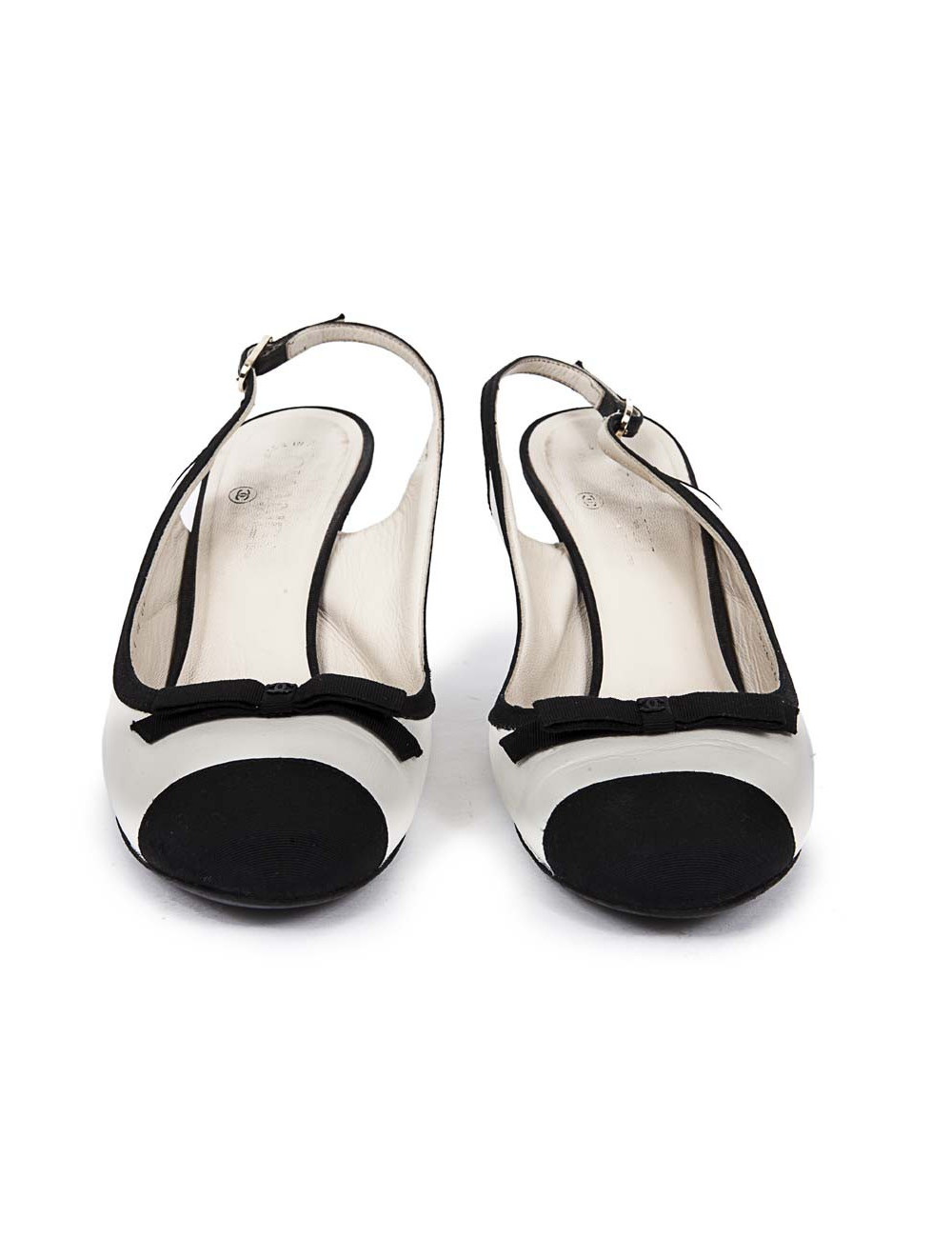 High Sandals CHANEL T39, 5 black and white two-tone leather
