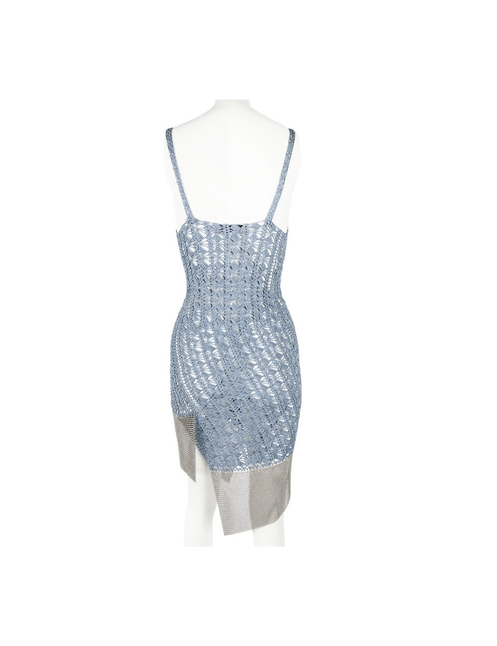 Robe CHRISTIAN DIOR Boutique crochet bleu et cote de maille