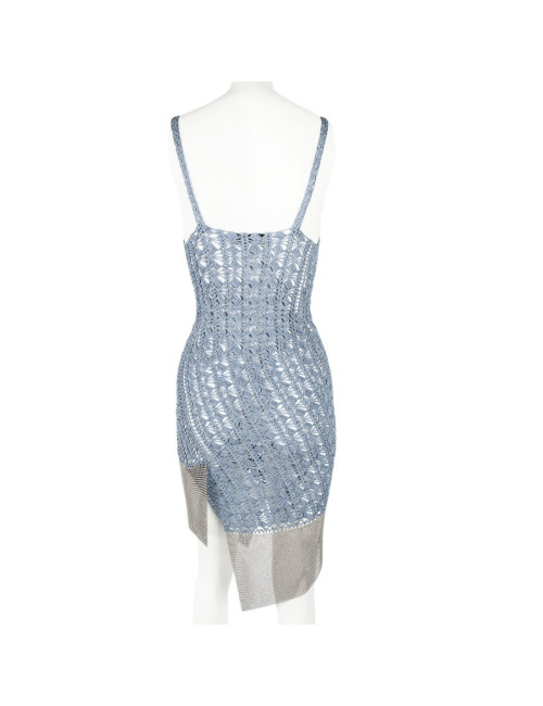 Dress CHRISTIAN DIOR Boutique blue hook and side mesh