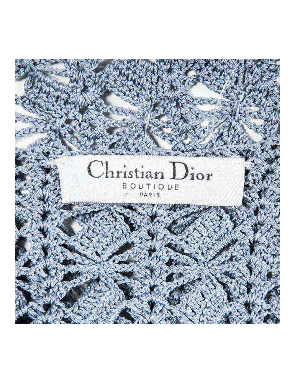 Robe CHRISTIAN DIOR Boutique crochet bleu et cote de maille