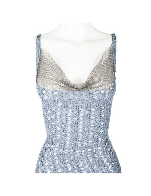 Dress CHRISTIAN DIOR Boutique blue hook and side mesh