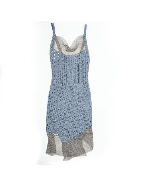 Dress CHRISTIAN DIOR Boutique blue hook and side mesh