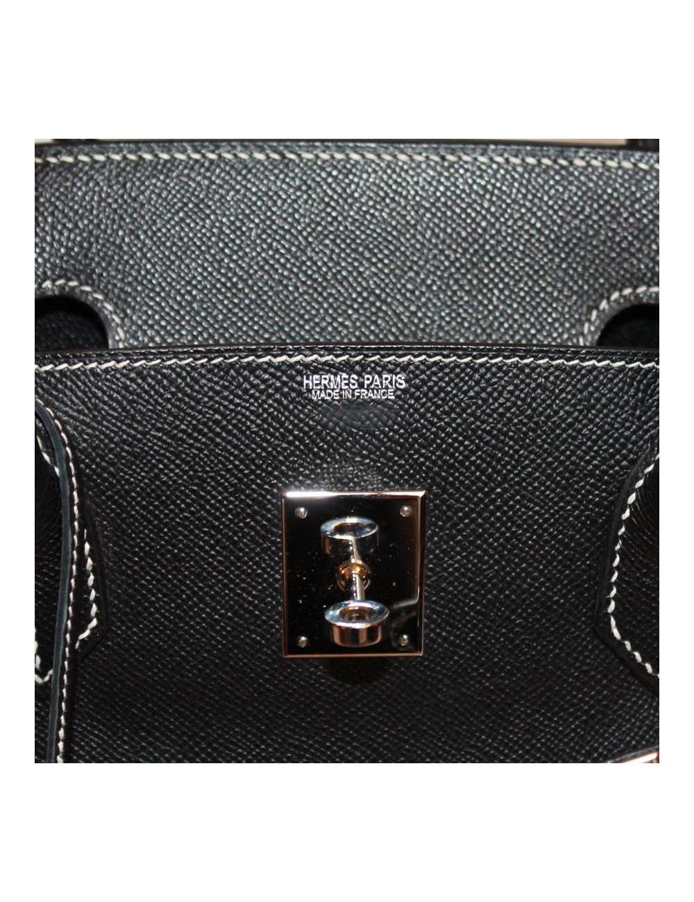 Birkin 40 HERMES epsom noir surpiqûres blanches