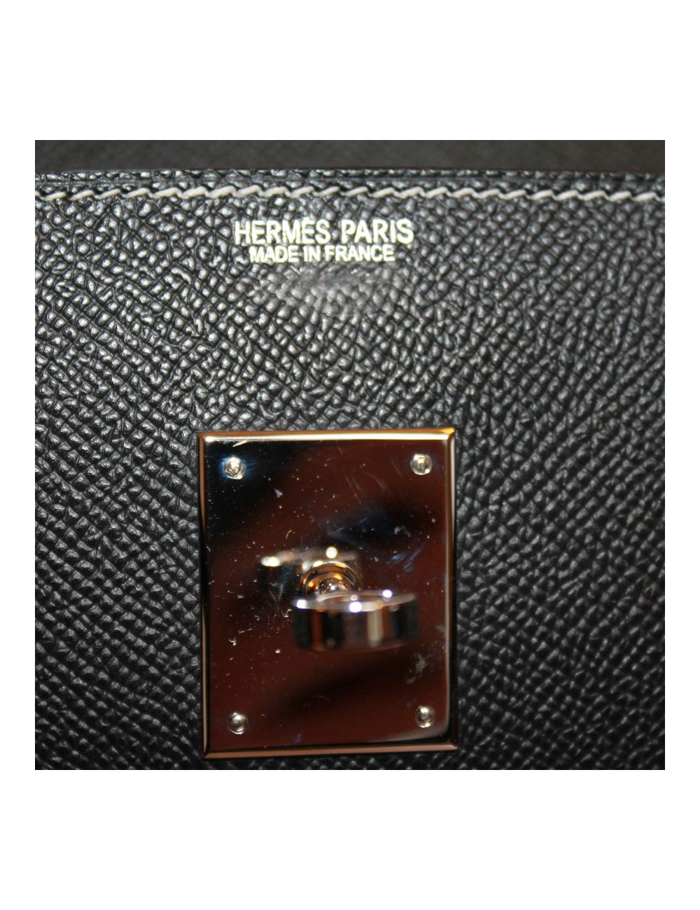 Birkin 40 HERMES epsom noir surpiqûres blanches