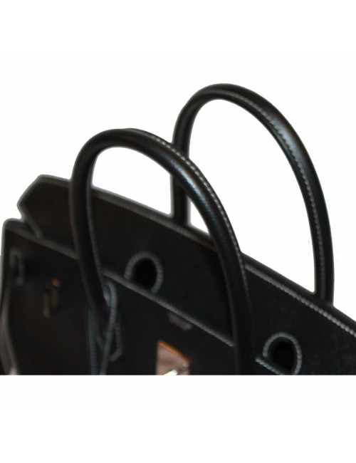 Birkin 40 HERMES epsom noir surpiqûres blanches