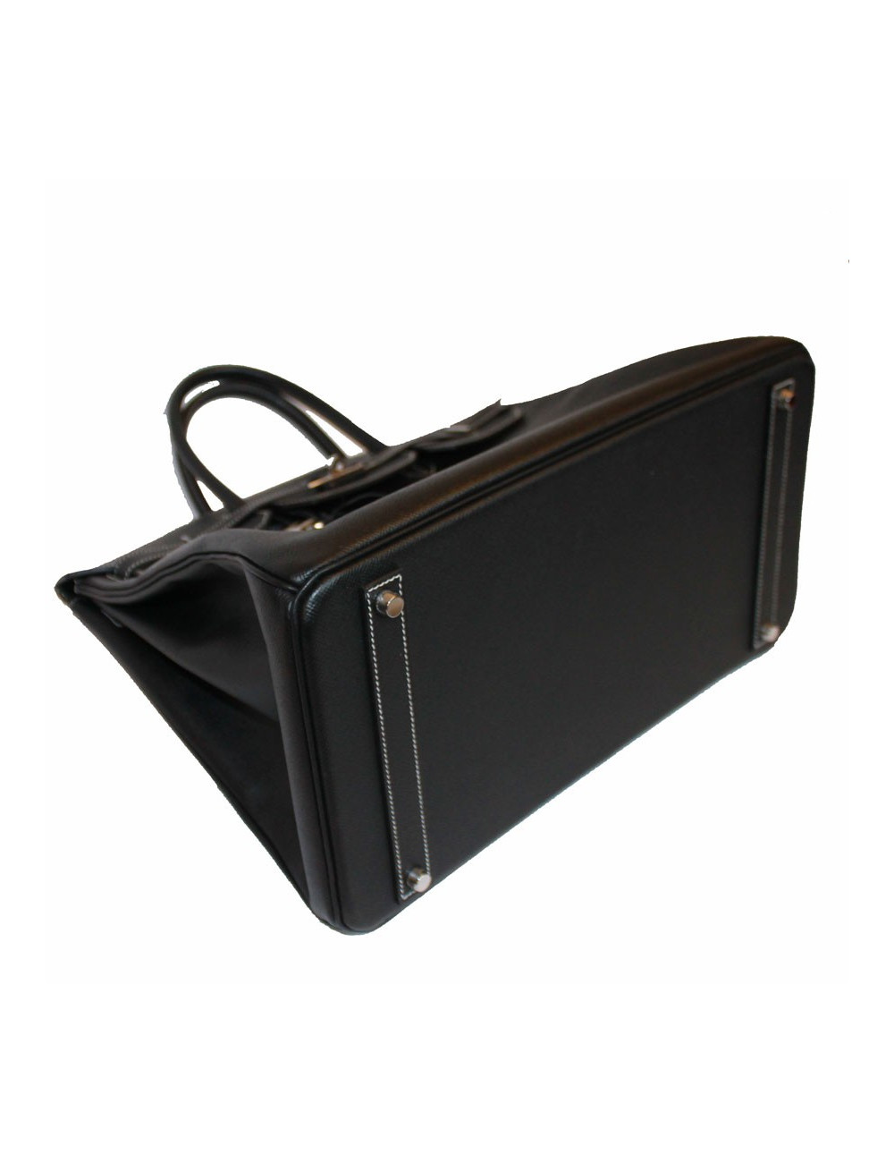 Birkin 40 HERMES epsom noir surpiqûres blanches
