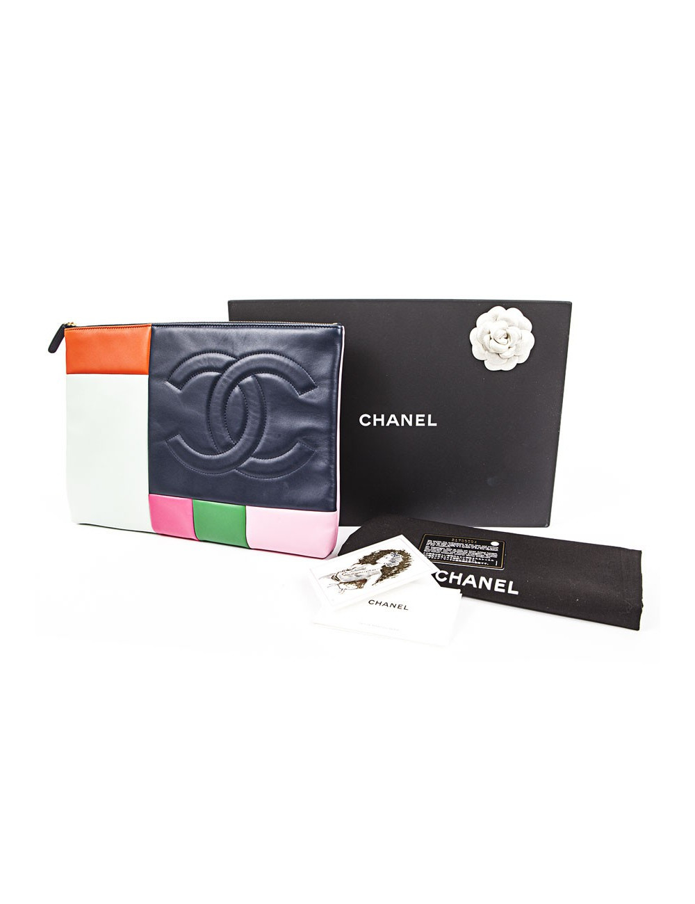 Pochette CHANEL cuir multicolore