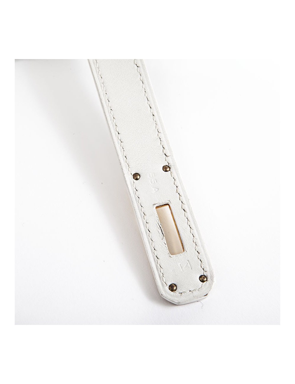 Birkin 30 HERMES toile H et cuir blanc