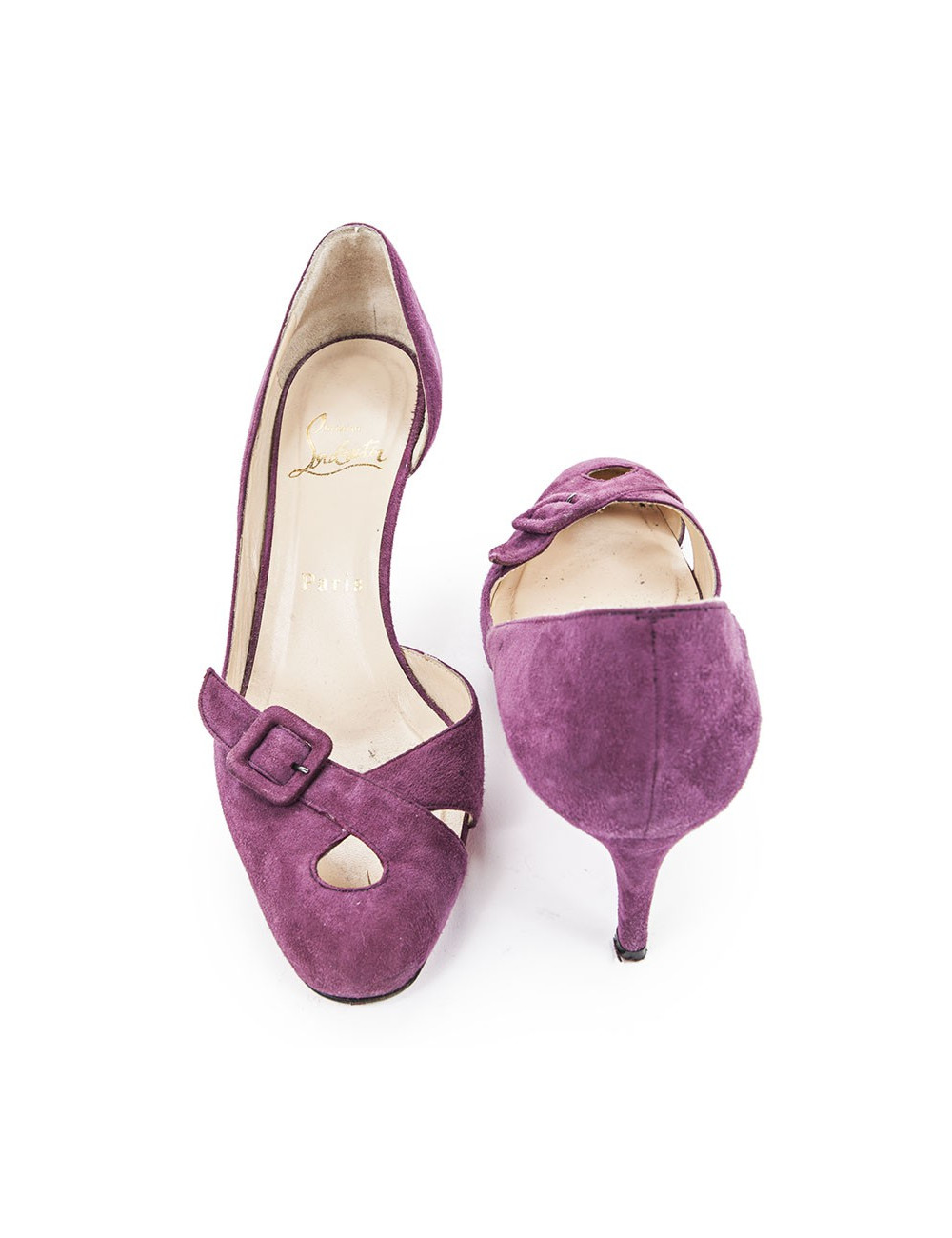 Escarpins LOUBOUTIN T36 veau velours violet