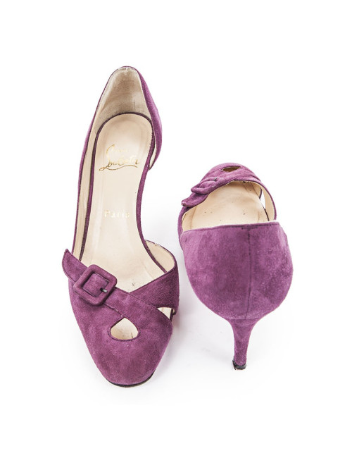 Escarpins LOUBOUTIN T36 veau velours violet