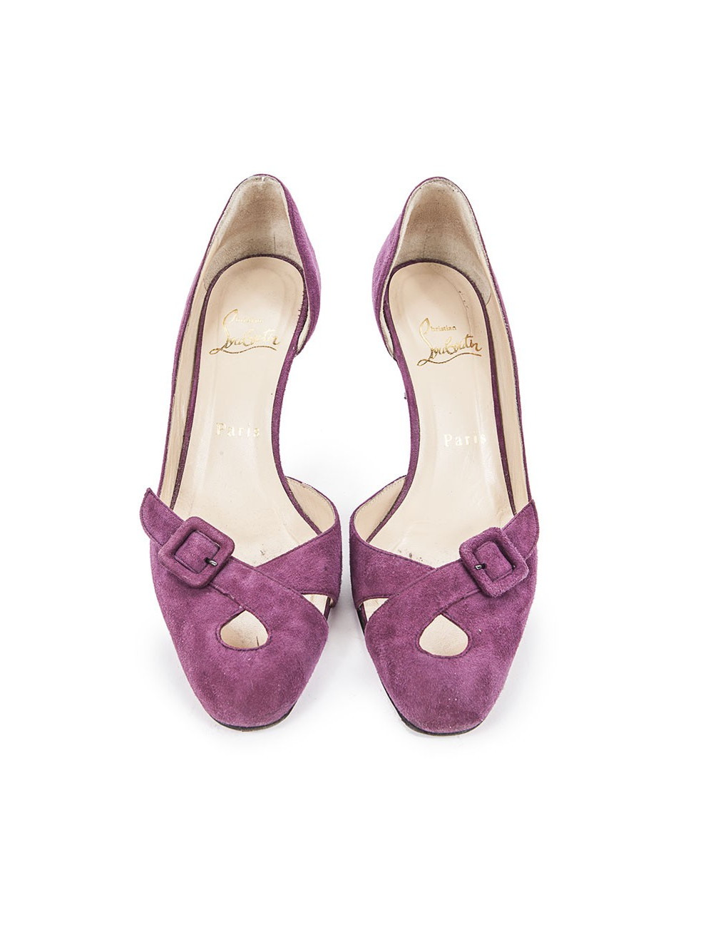 Escarpins LOUBOUTIN T36 veau velours violet