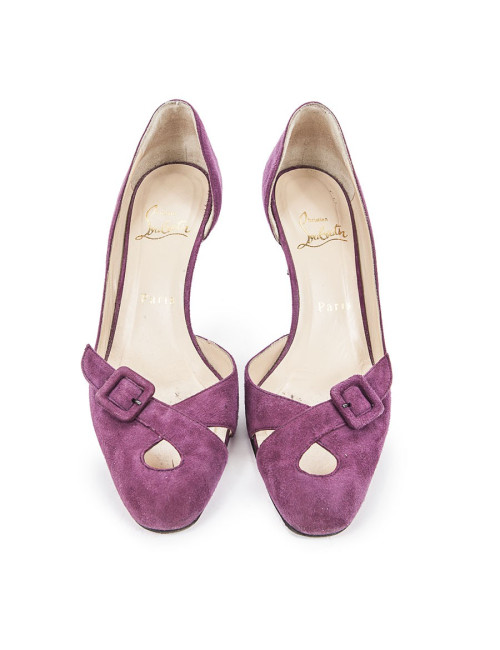 LOUBOUTIN T36 purple suede pumps