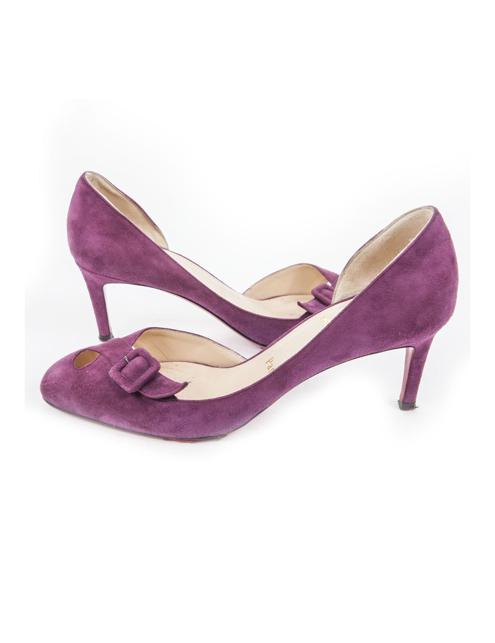 Escarpins LOUBOUTIN T36 veau velours violet