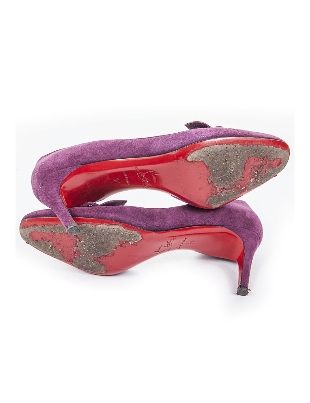 LOUBOUTIN T36 purple suede pumps