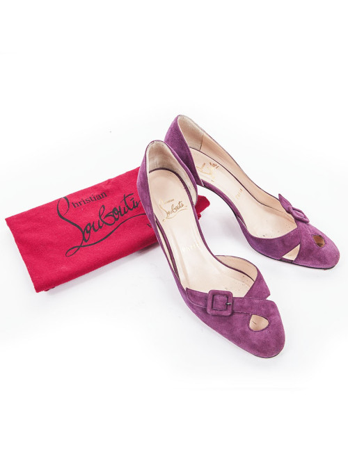 Escarpins LOUBOUTIN T36 veau velours violet