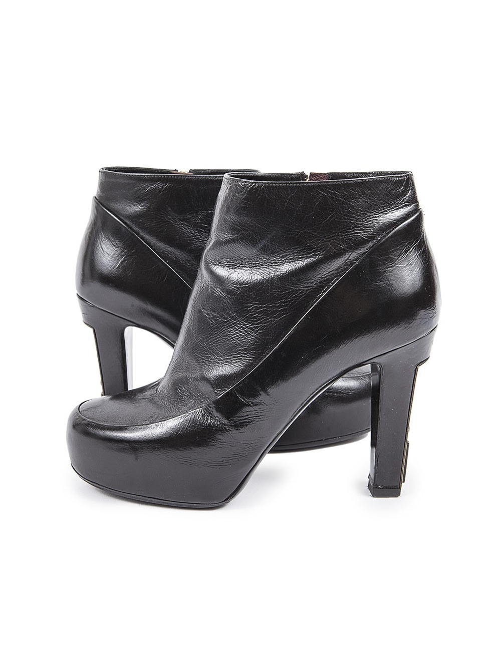 Bottines à talons CHANEL T37 cuir noir