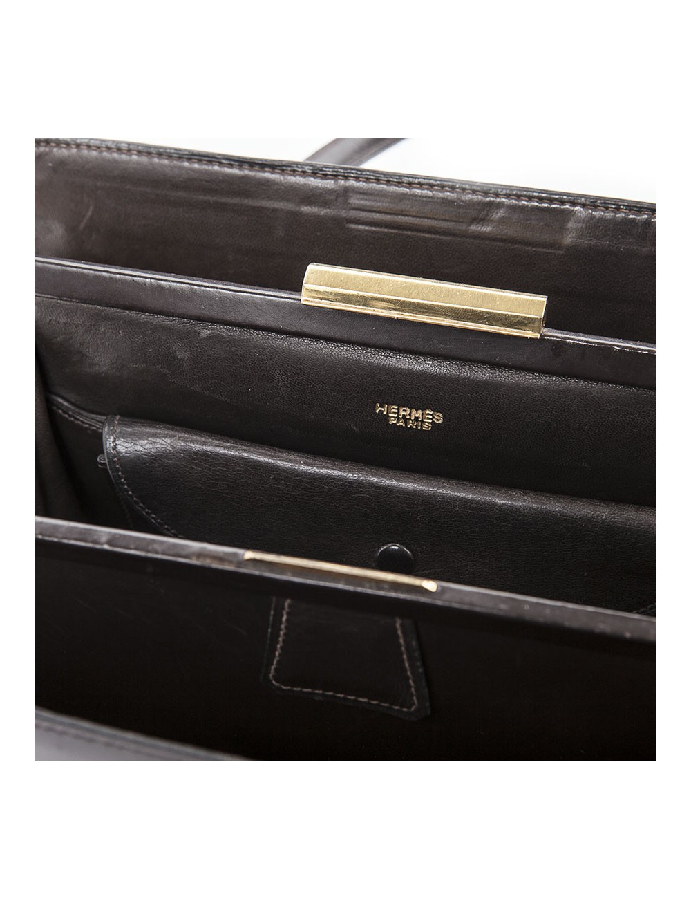 Sac vintage HERMES cuir marron