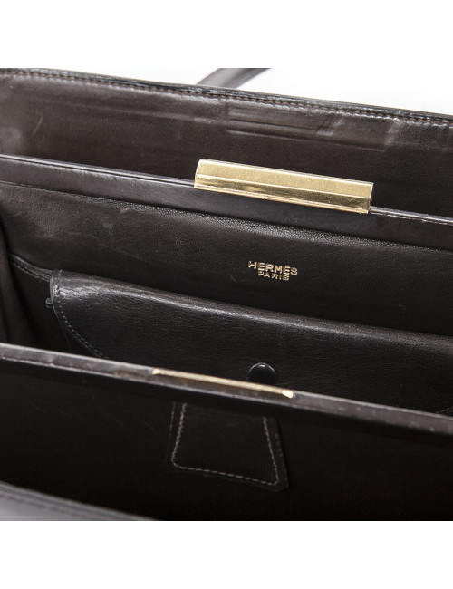 HERMES Vintage Pullman bag in brown box leather