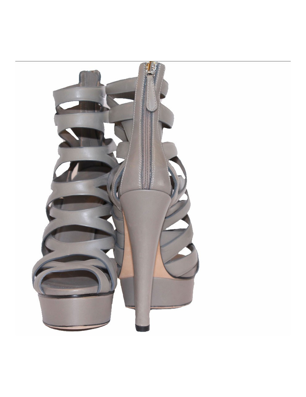 Sandales hautes GUCCI T36 cuir gris