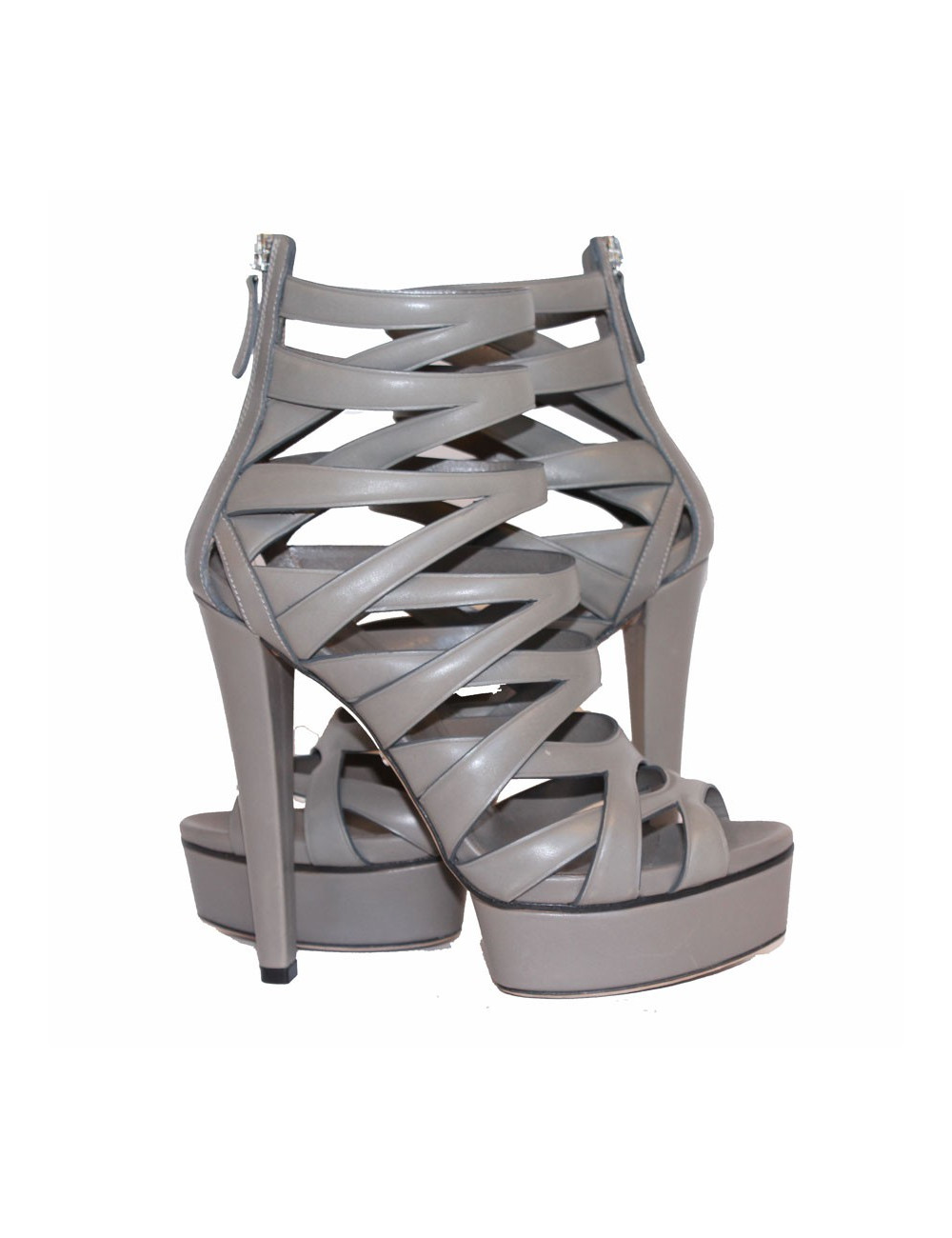 Sandales hautes GUCCI T36 cuir gris