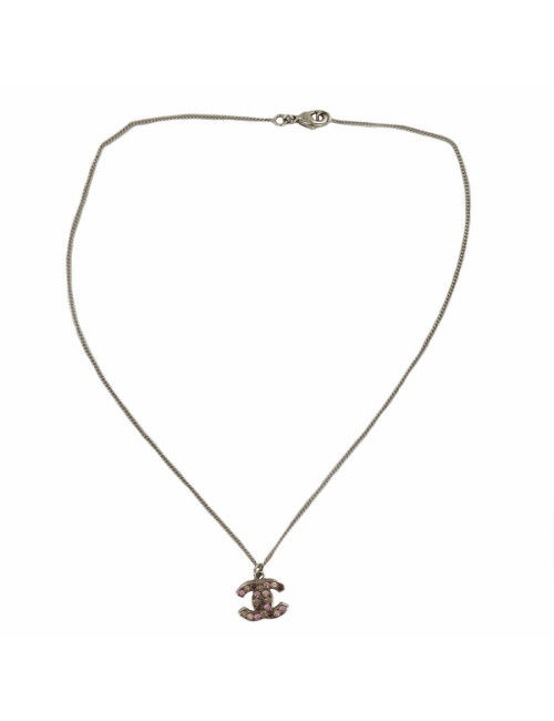 CHANEL CC gold metal rhinestone necklace