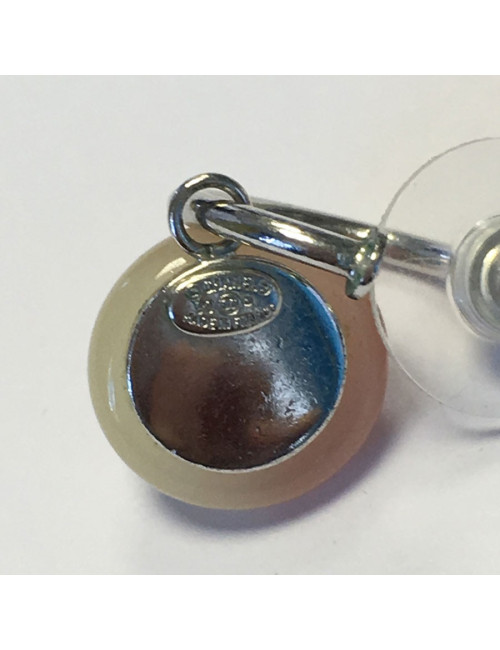 Boucles d'oreille clous CHANEL beige et rose