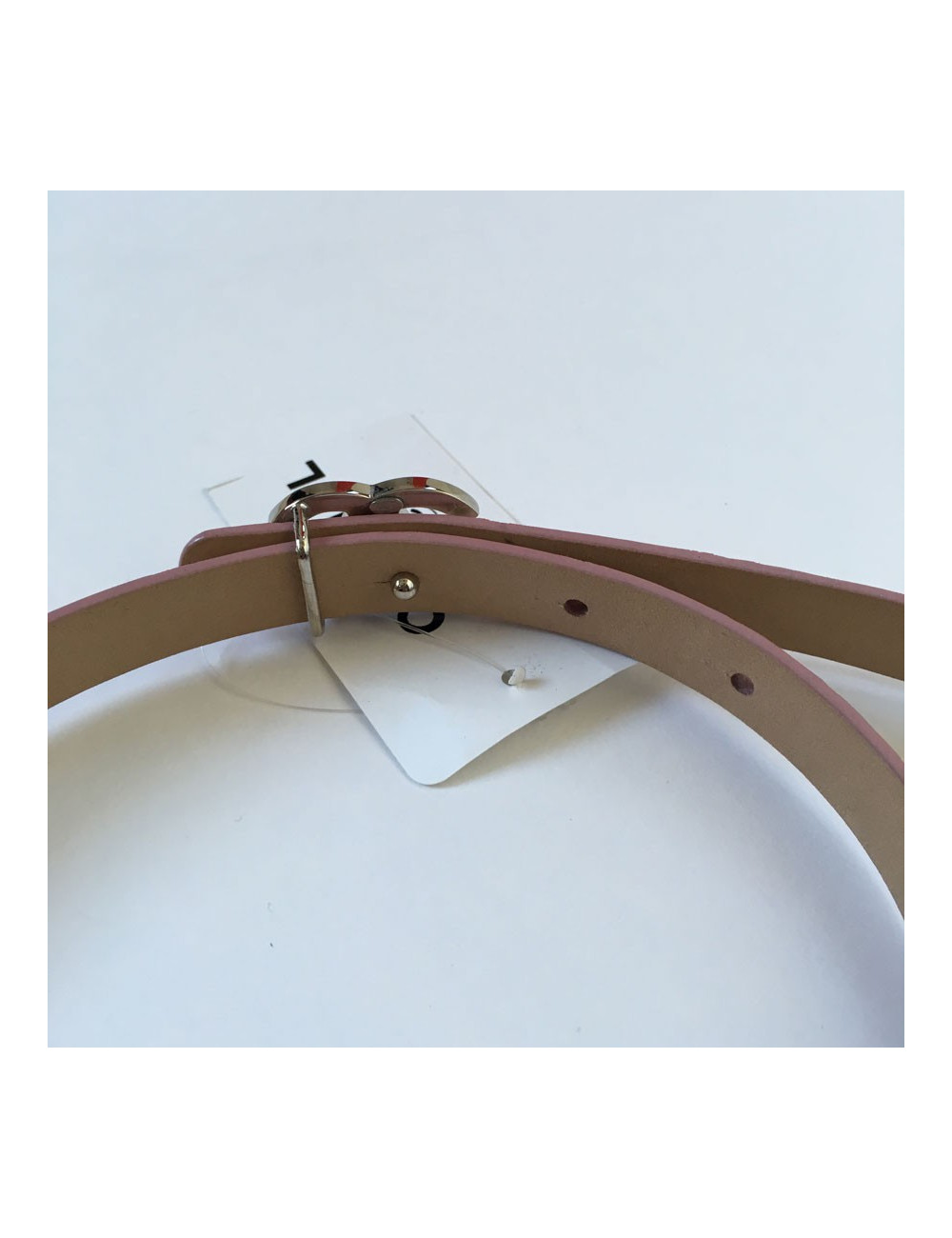 CHANEL pink leather belt