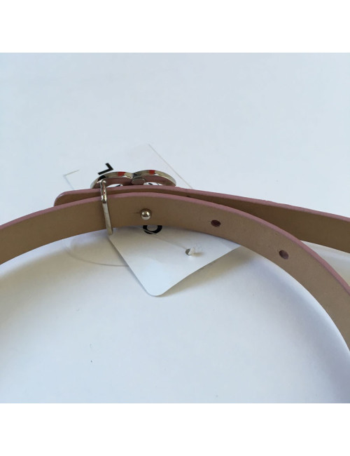 CHANEL pink leather belt