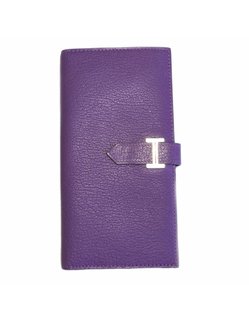 Purple Leather HERMES Bearn wallet