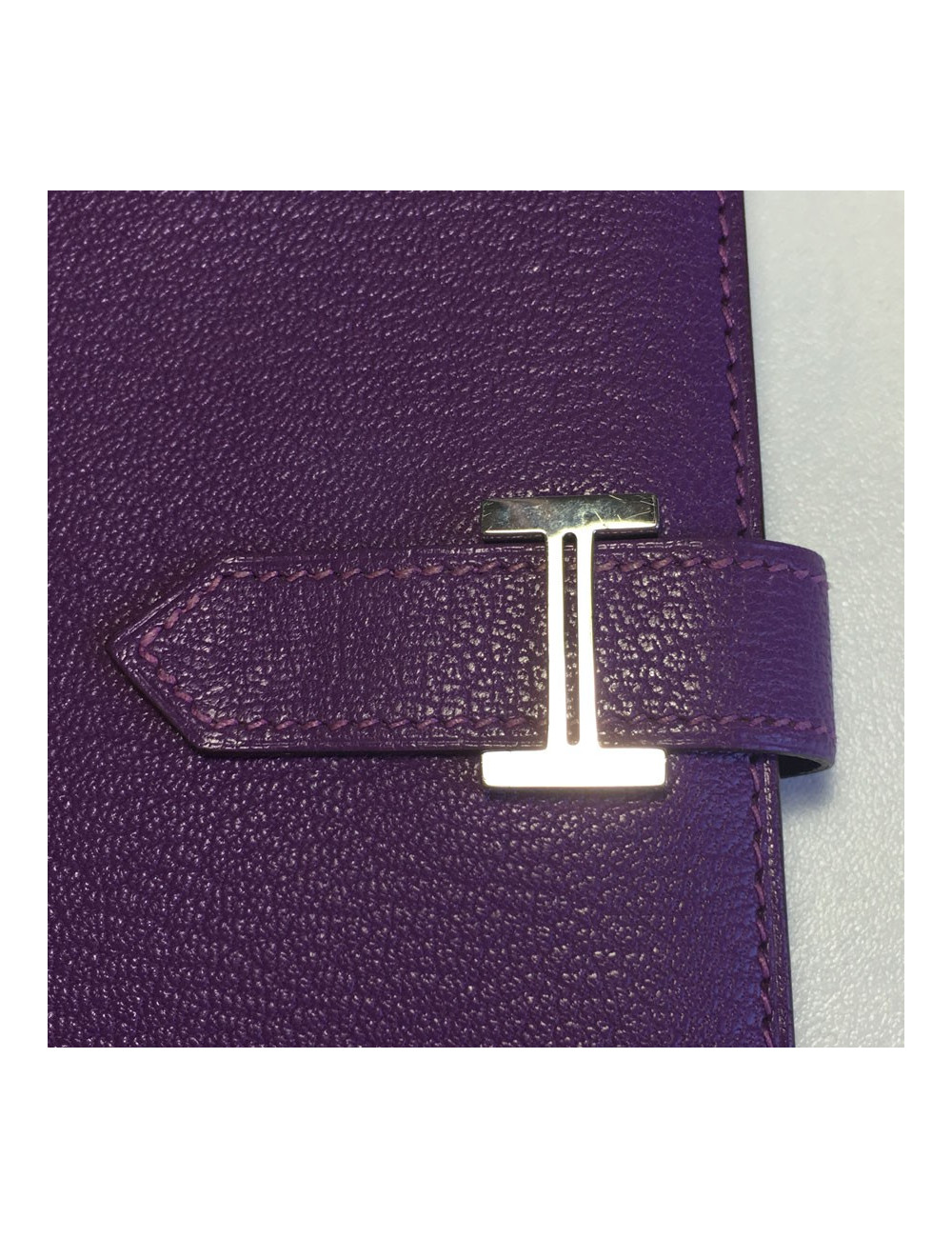 Purple Leather HERMES Bearn wallet
