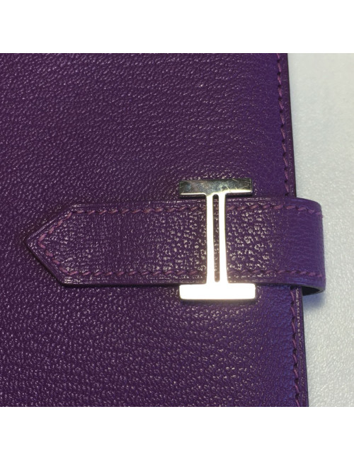 Purple Leather HERMES Bearn wallet