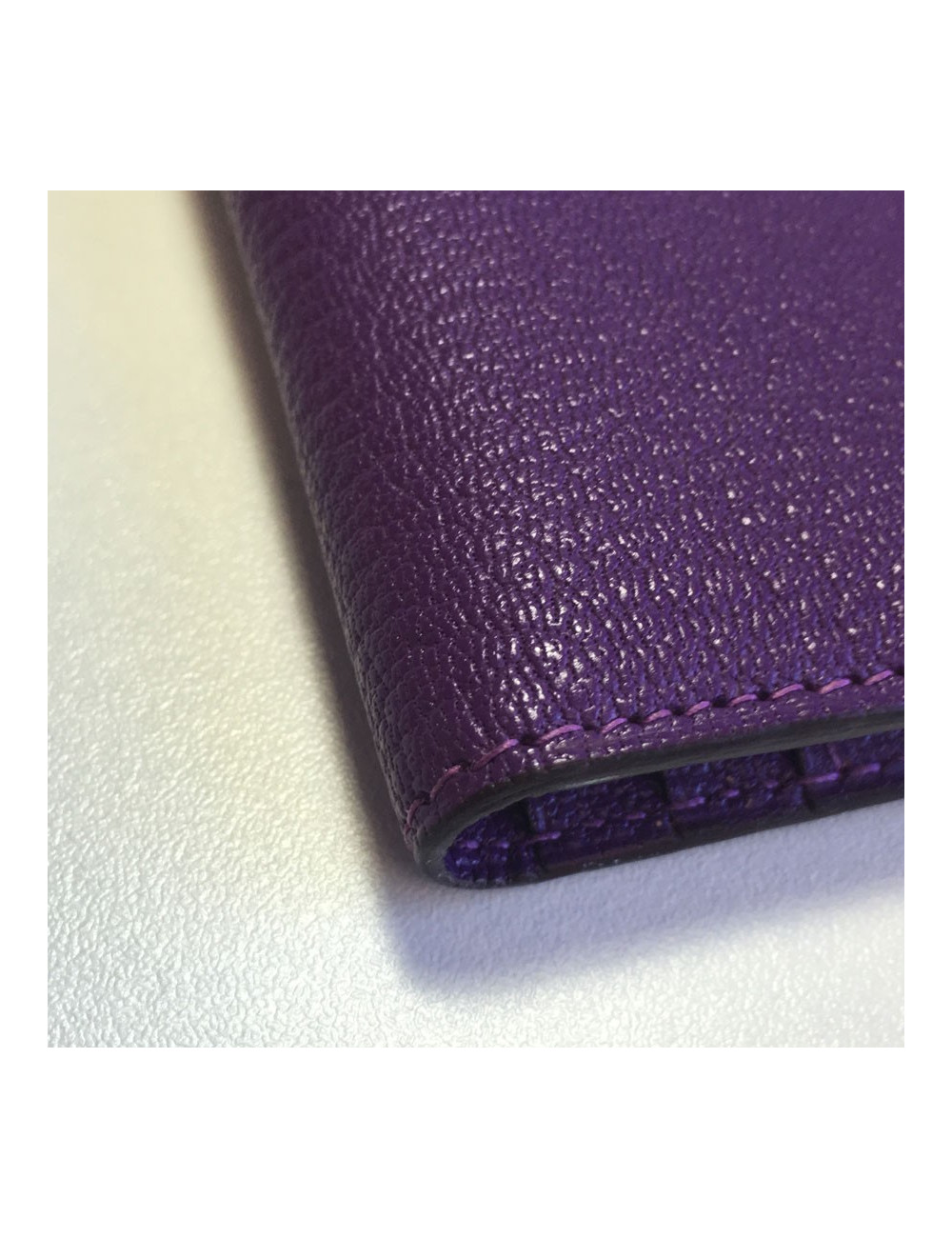 Purple Leather HERMES Bearn wallet
